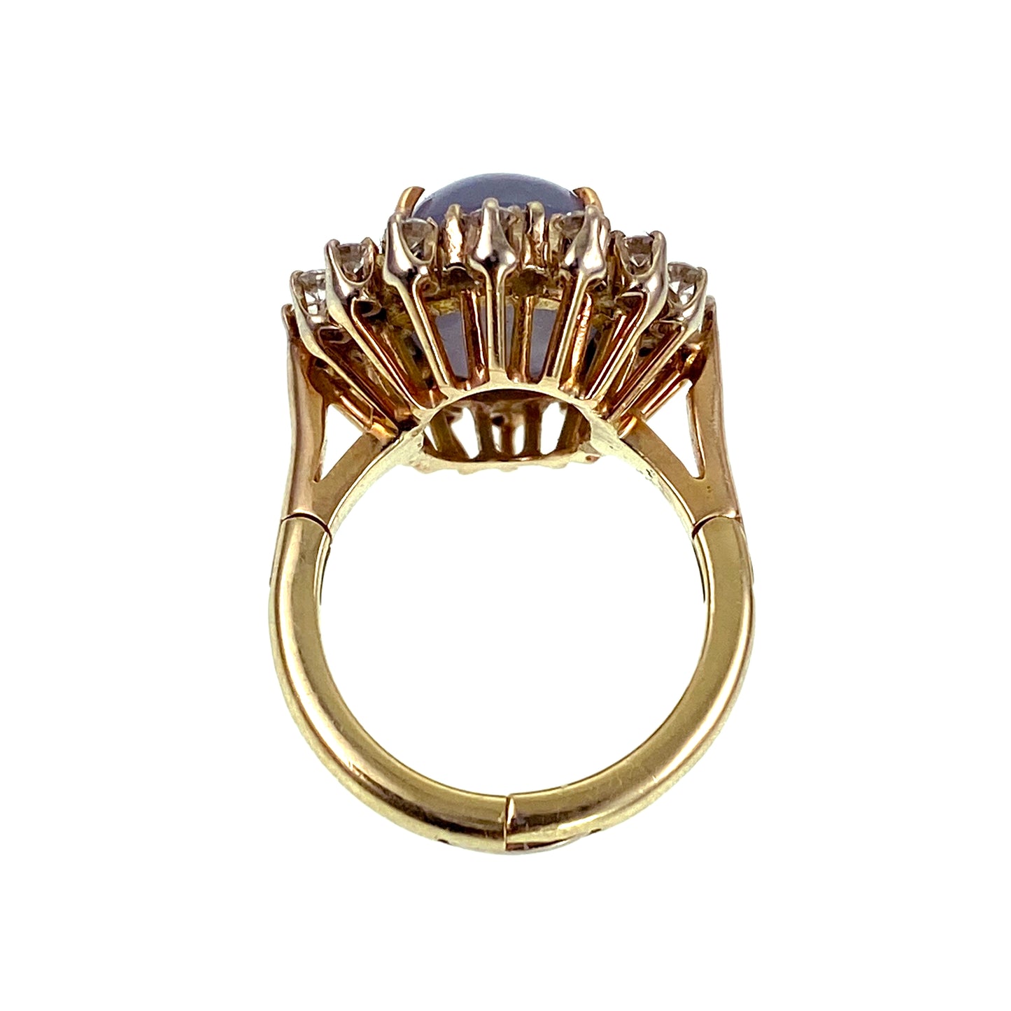 SOLD 14K, Diamond & Star Sapphire Ring
