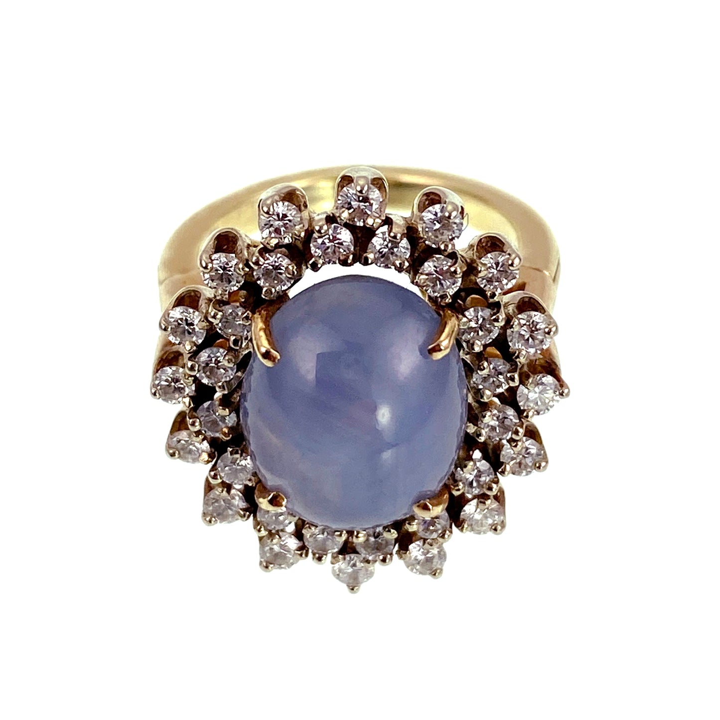 SOLD 14K, Diamond & Star Sapphire Ring