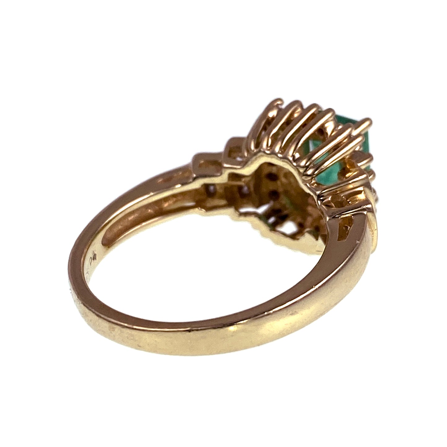 14K, Emerald & Diamond Ring