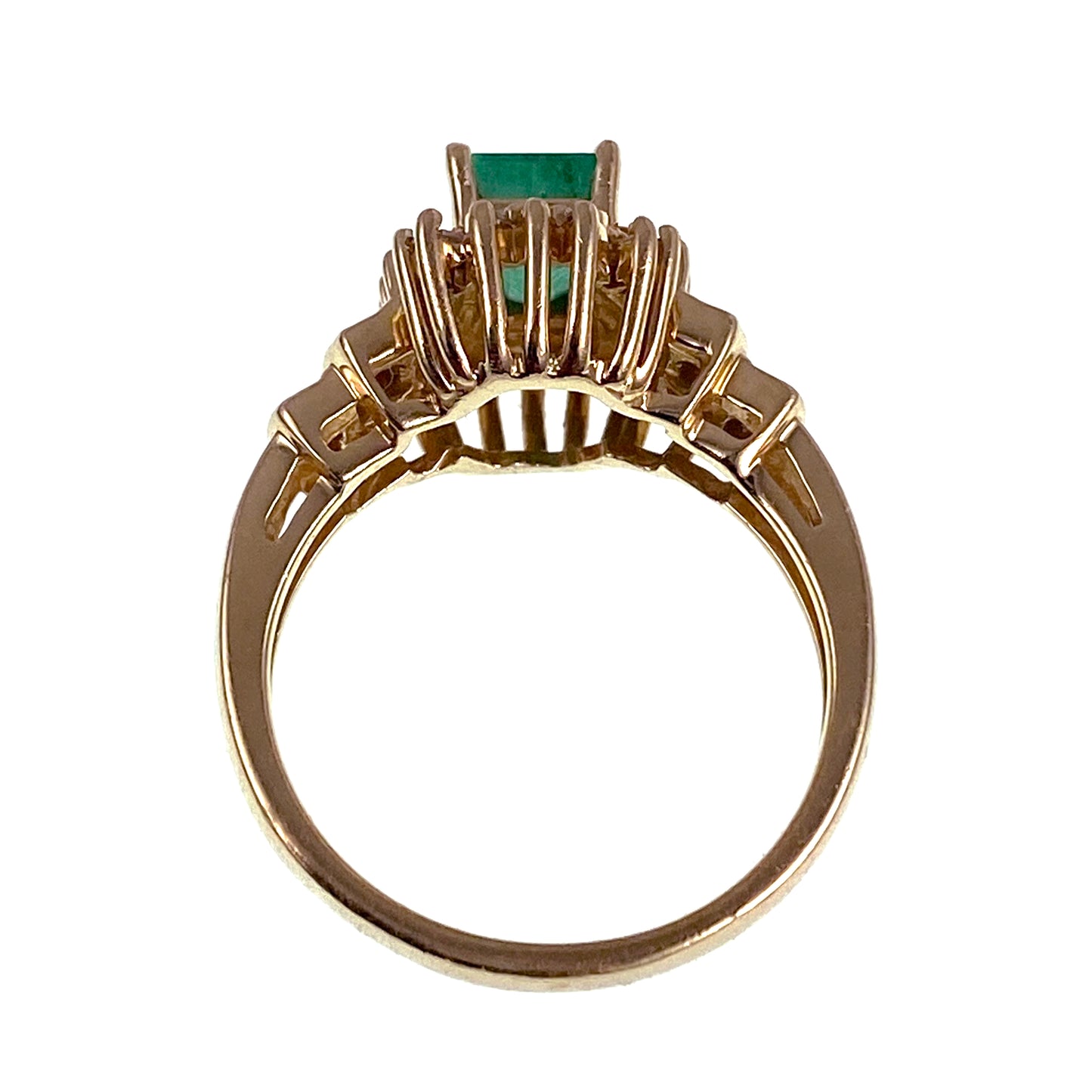 14K, Emerald & Diamond Ring