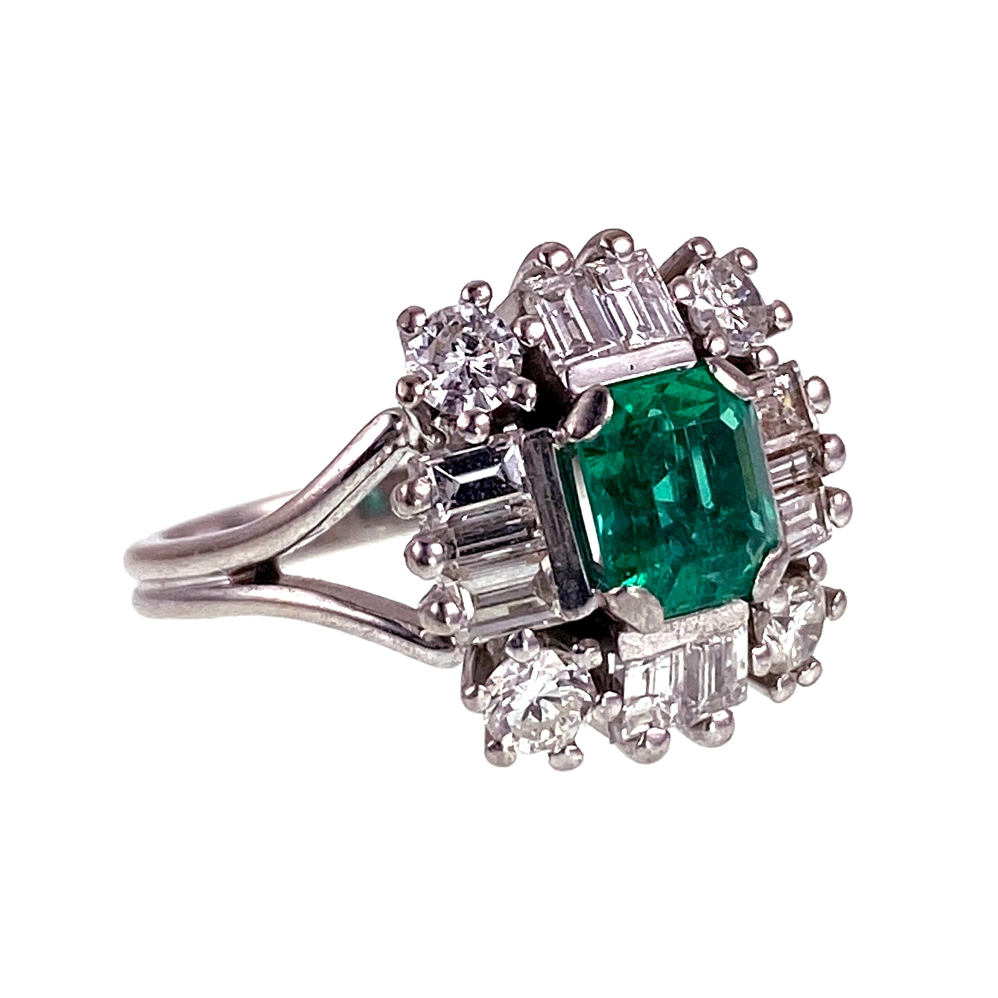 SOLD Outstanding Chunky 18K, Emerald & Diamond Ring