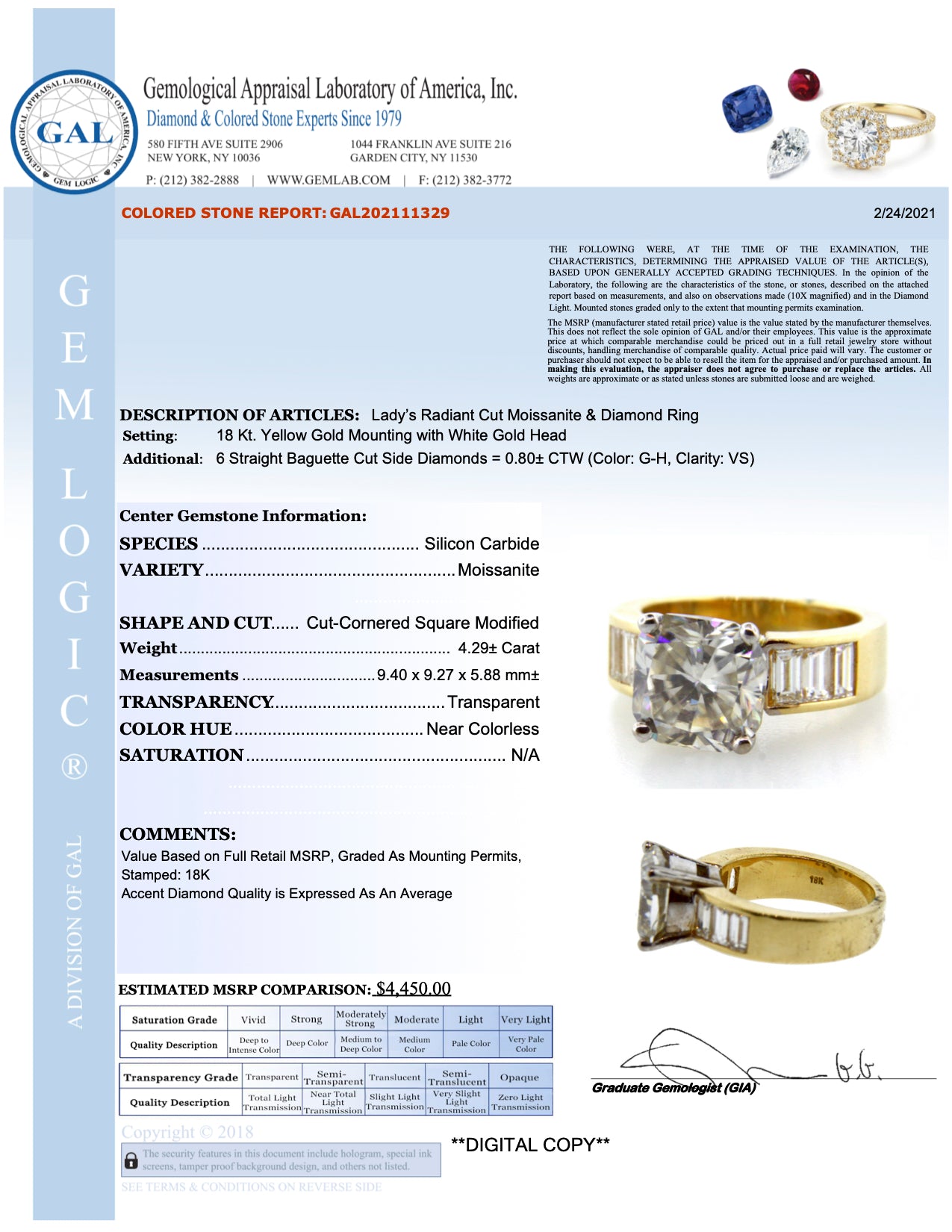 Sold--Impressive 18K Moissanite & Diamond Ring