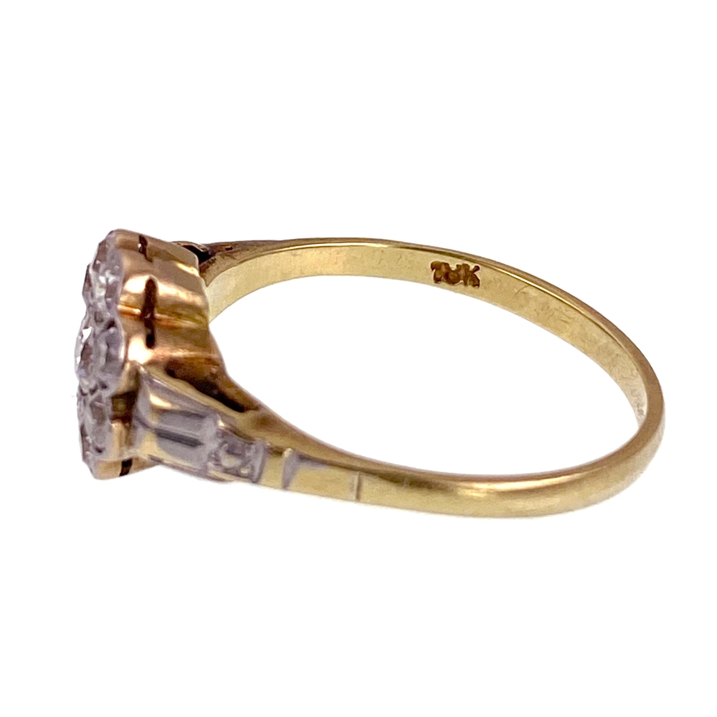 SOLD Deco Era 18K & Diamond Daisy Rosetta Ring