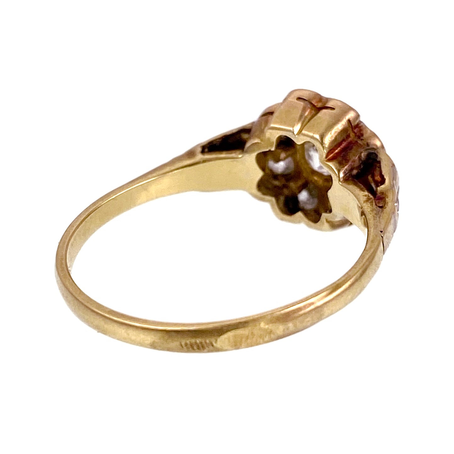 SOLD Deco Era 18K & Diamond Daisy Rosetta Ring