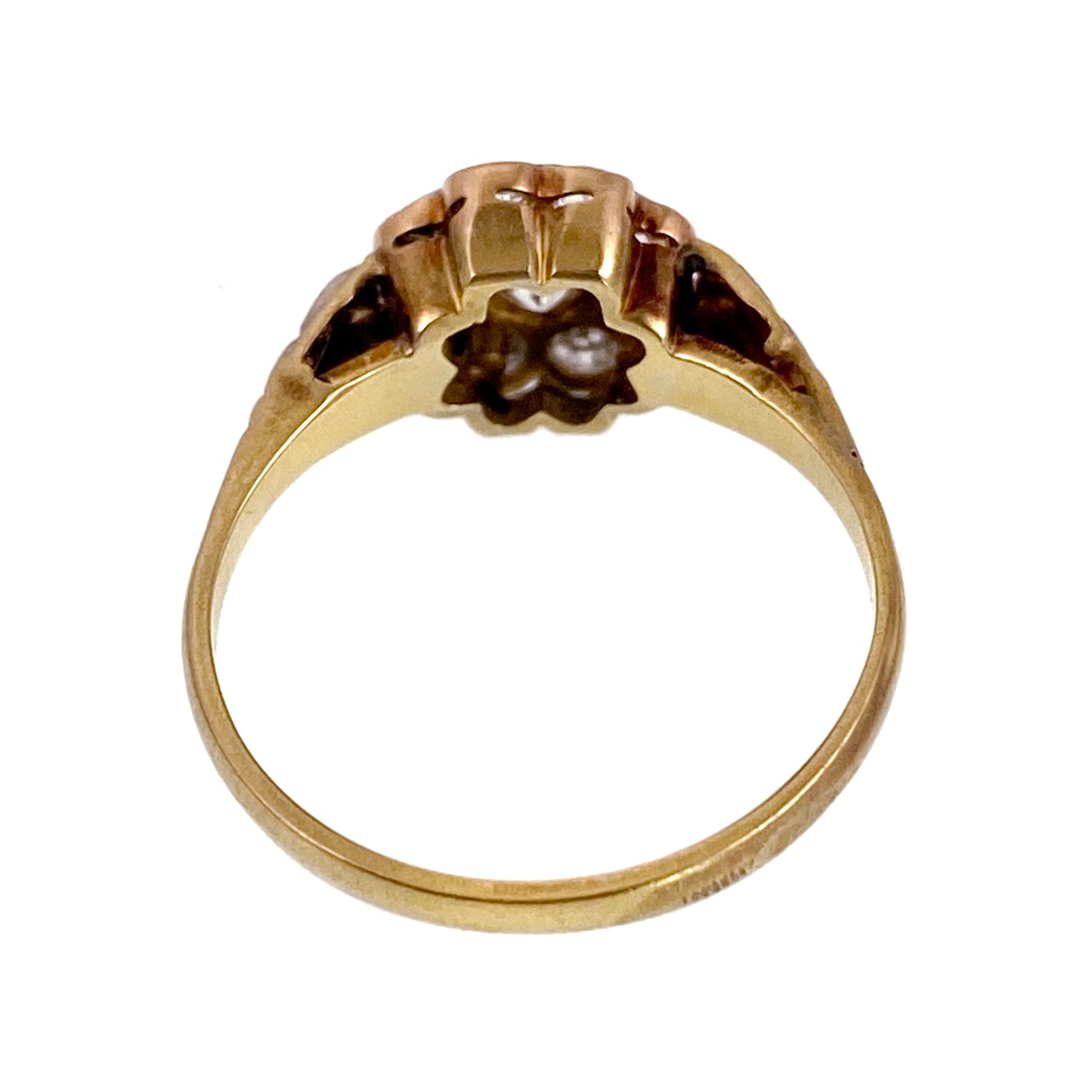 SOLD Deco Era 18K & Diamond Daisy Rosetta Ring