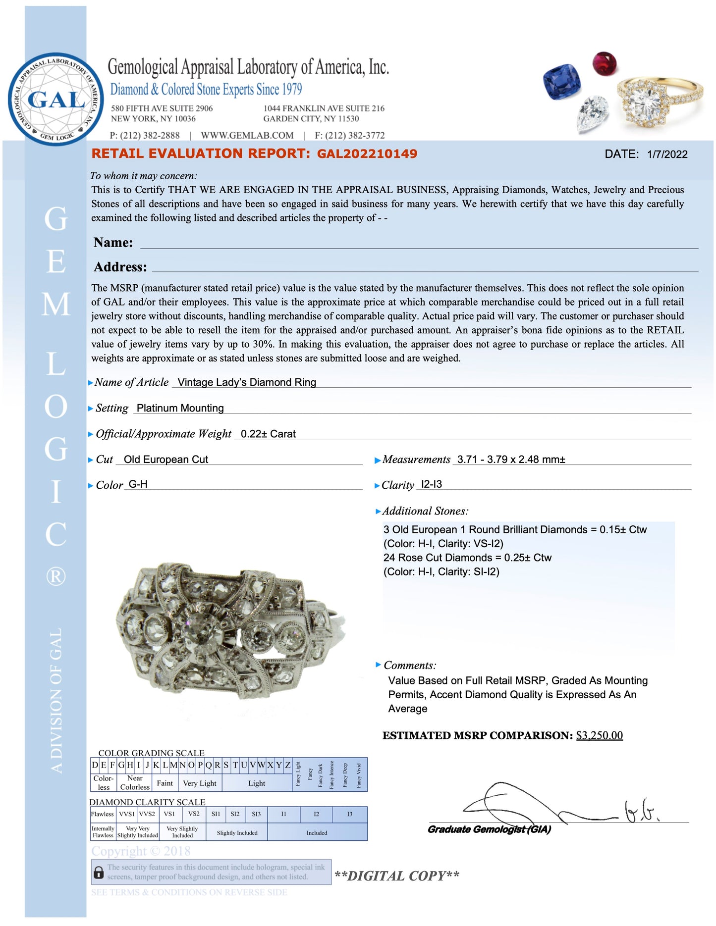 Sold Platinum & Diamond Engagement Ring
