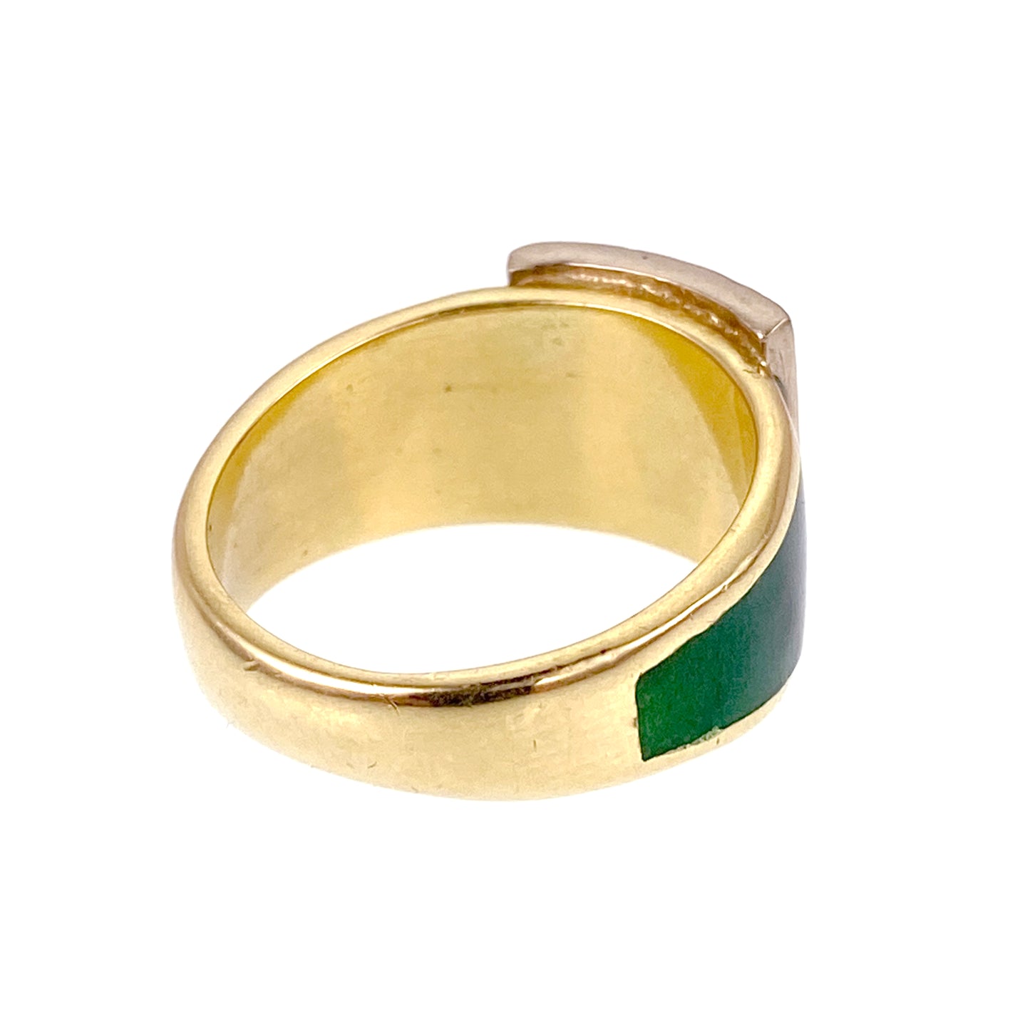 SOLD Vintage English 18K, Diamond & Enamel Buckle Ring