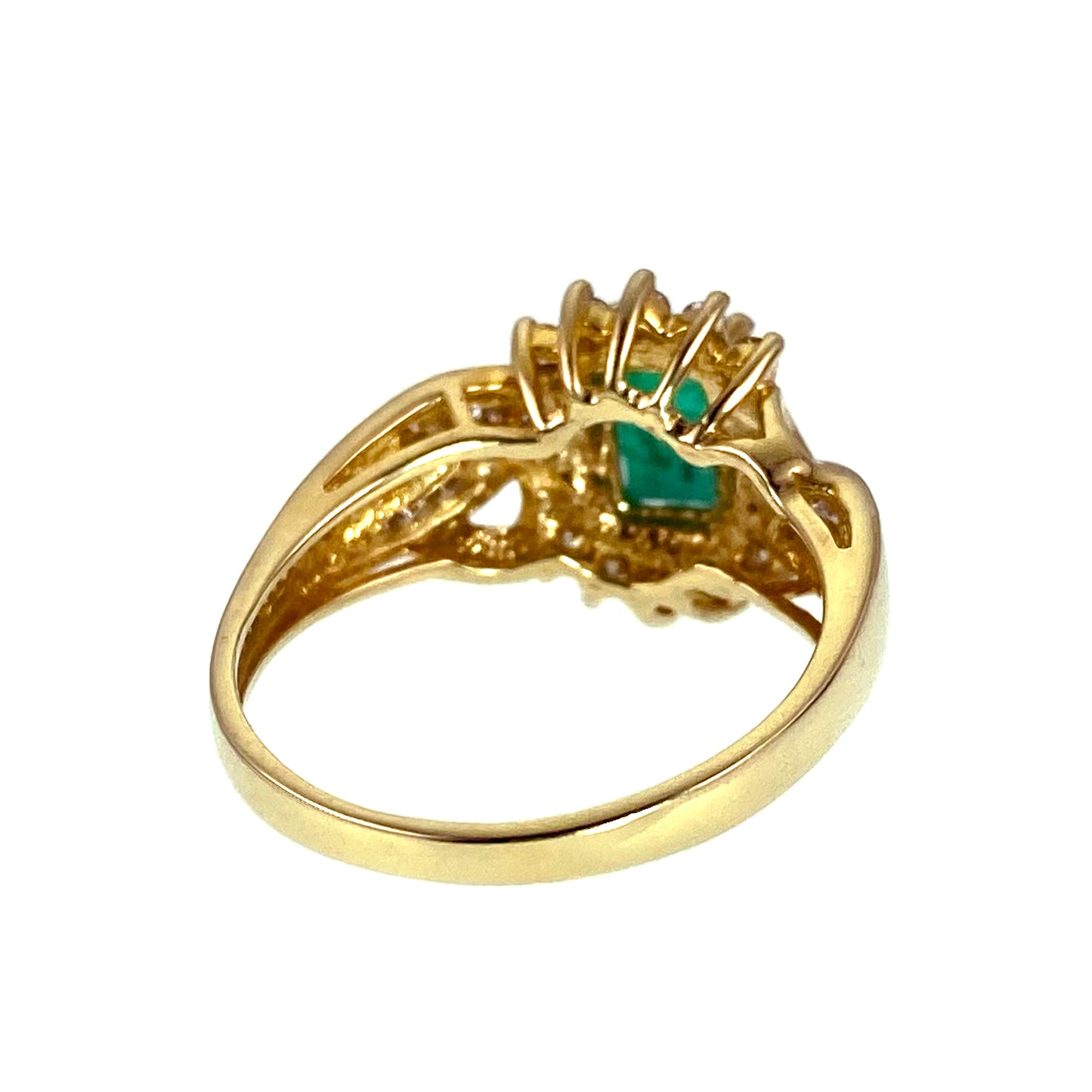 SOLD Vintage 14K, Emerald & Diamond Ring