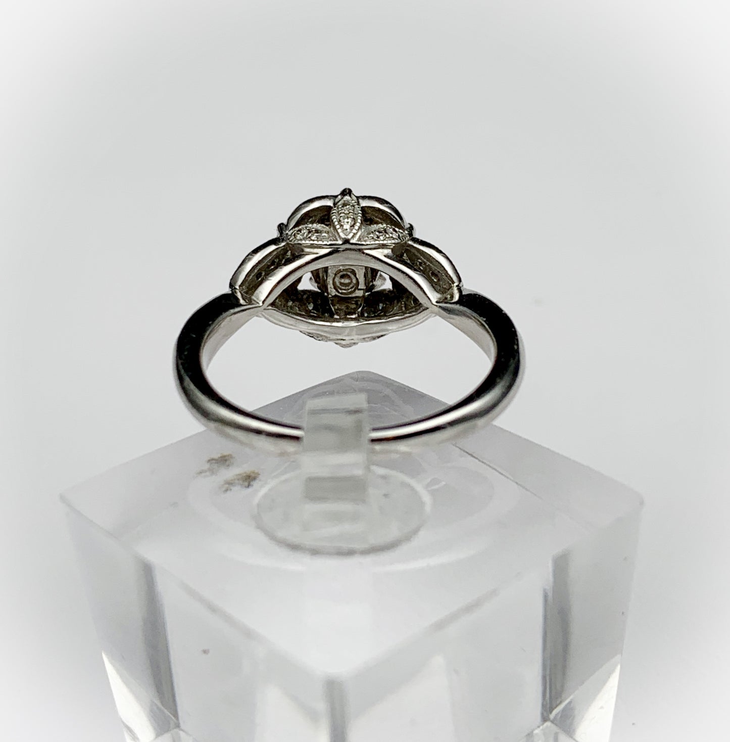 SOLD Lady's Round Brilliant Cut Diamond Engagement Ring Set in 14K White Gold