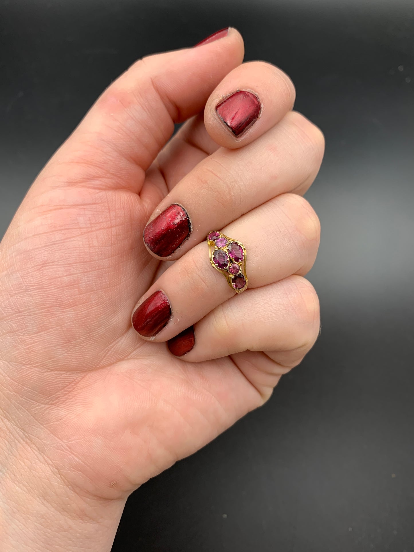 Antique 9K & Tourmaline Ring