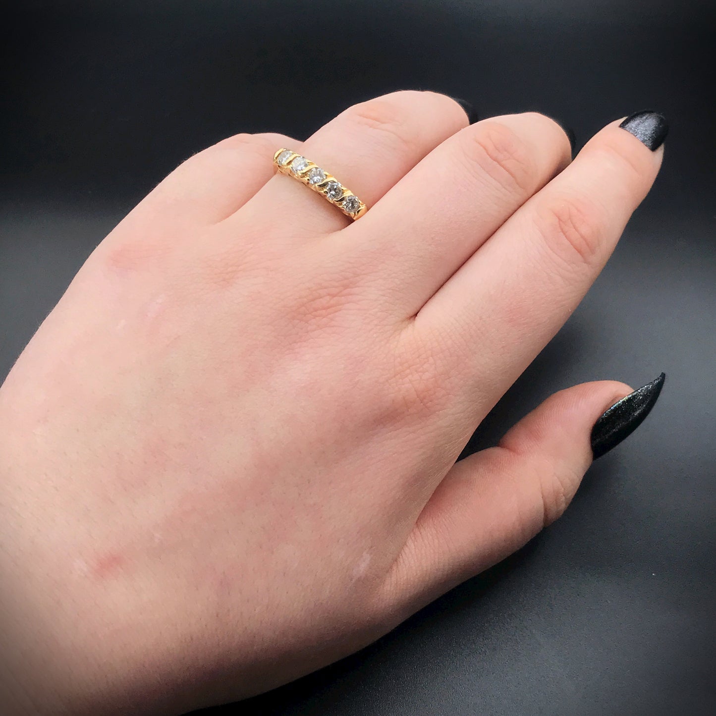 SOLD Estate 14K & Diamond Constellation Band Ring