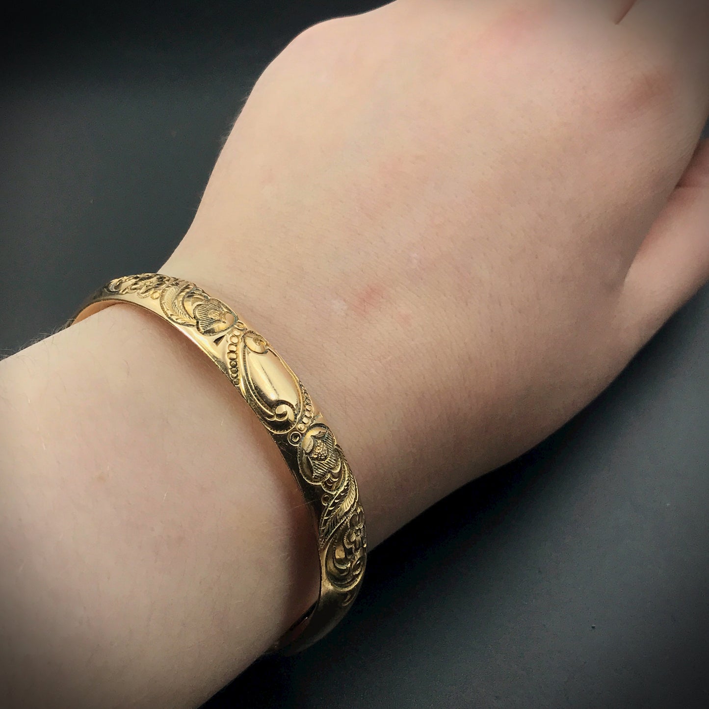 Antique Gold Filled Bangle Bracelet K