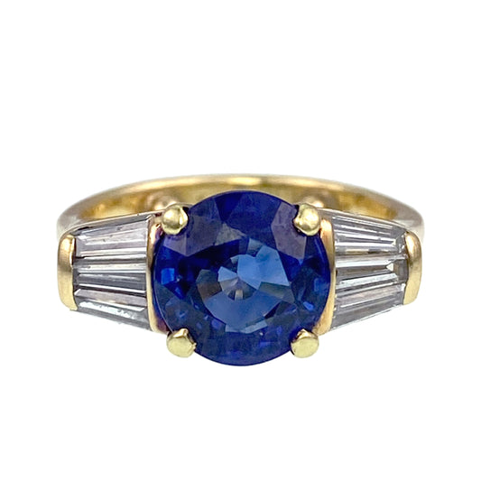 Sold Vintage 18K, Diamond & Sapphire Ring