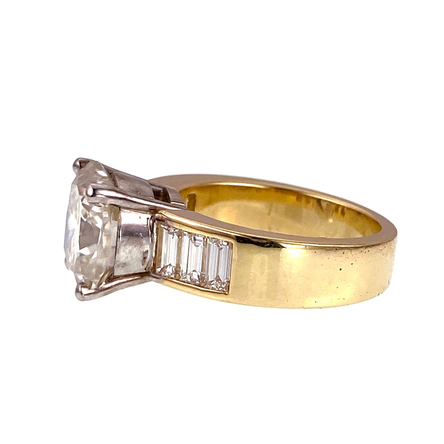 Sold--Impressive 18K Moissanite & Diamond Ring