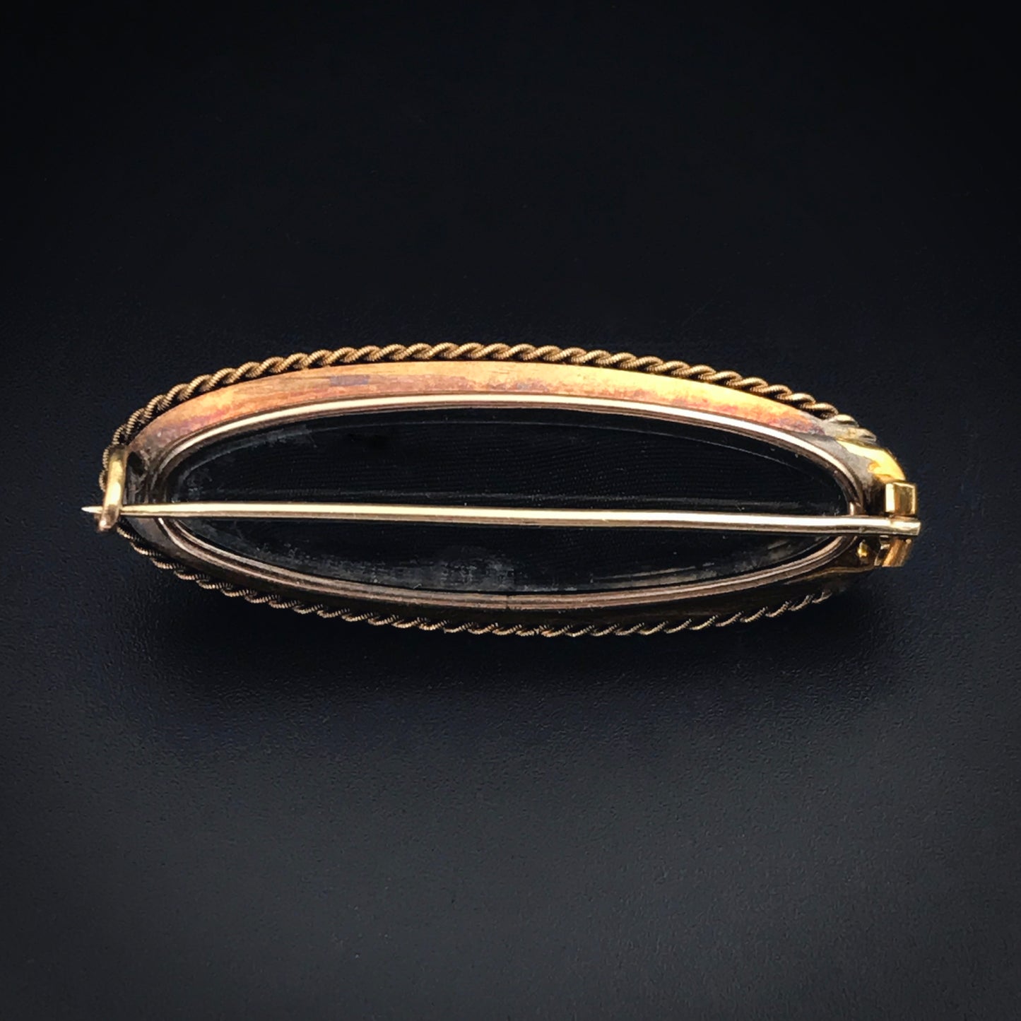 SOLD Antique Victorian 14K, Onyx & Pearl Mourning Locket Back Brooch