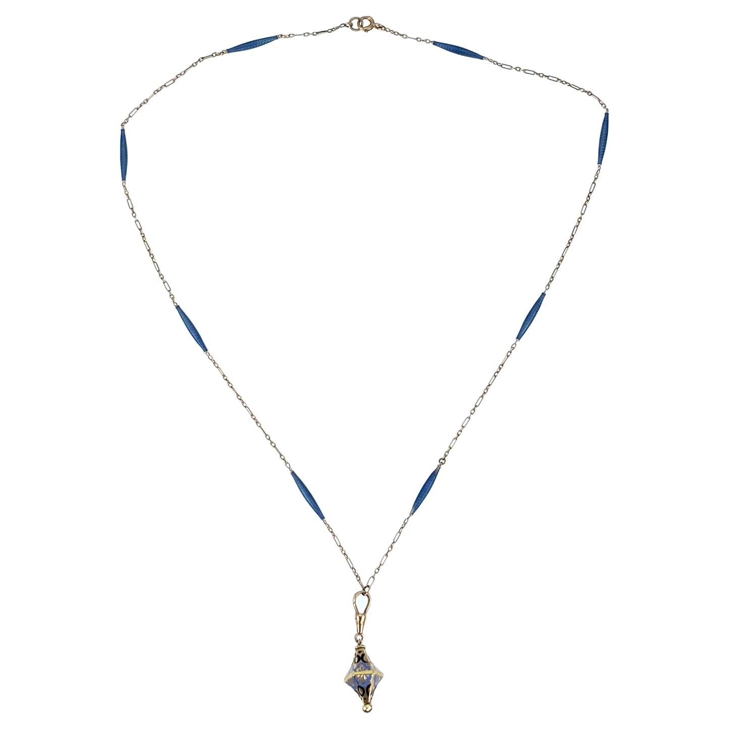 Sold Antique 14K & Enamel Necklace