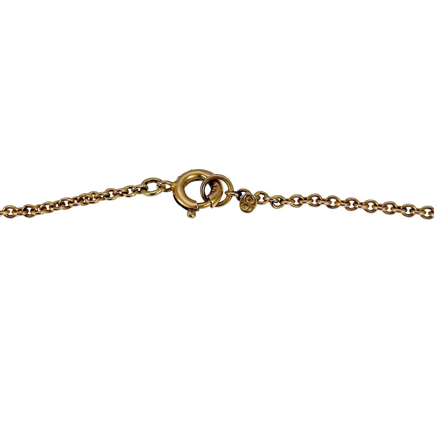 Antique 9K, Peridot & Pearl Suffragette Pendant on Chain
