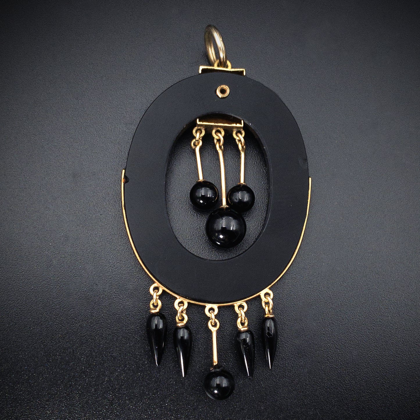 SOLD Antique Victorian 14K, Onyx & Enamel Mourning Pendant K
