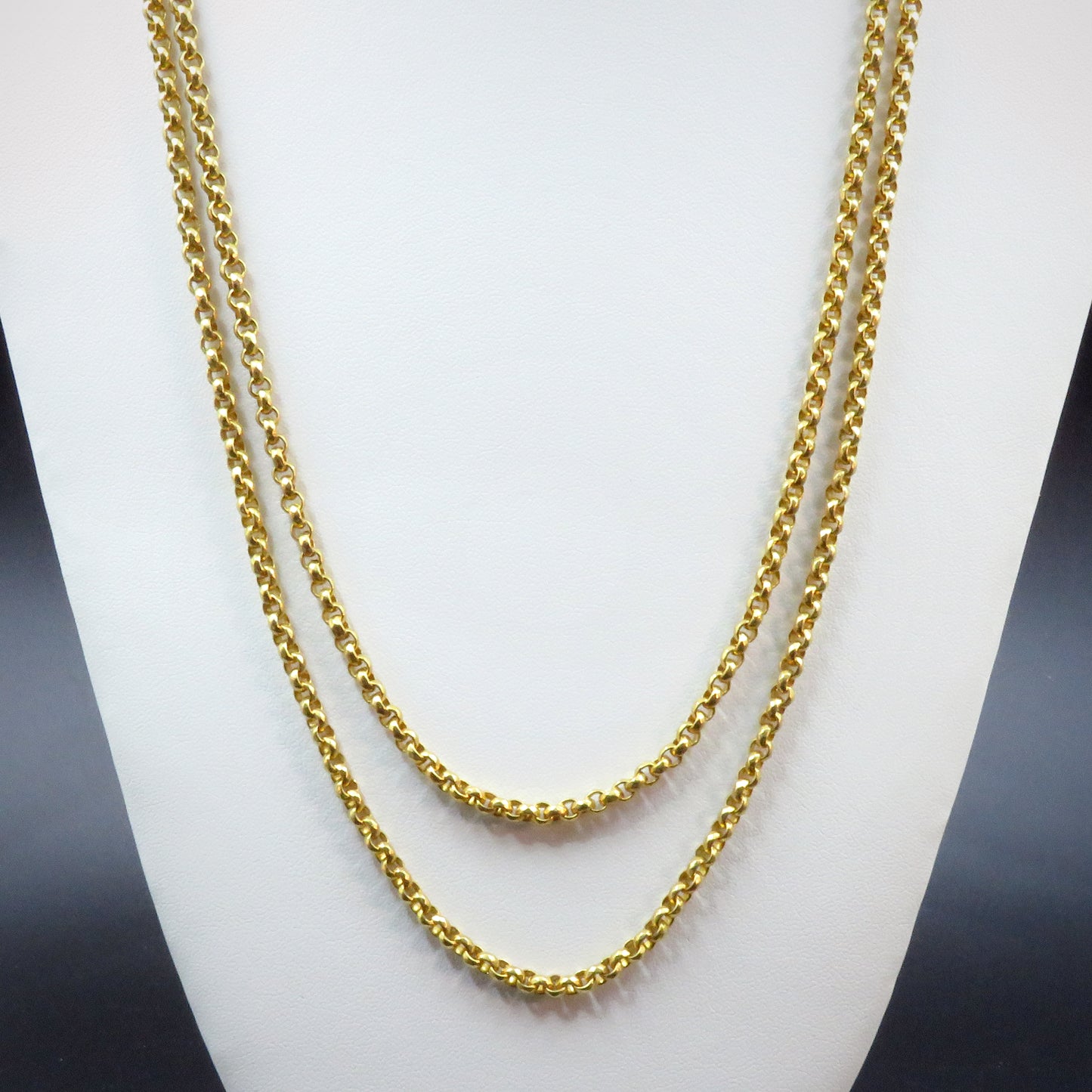 SOLD Pinchbeck Gold Filled Large 31" Rolo Chain