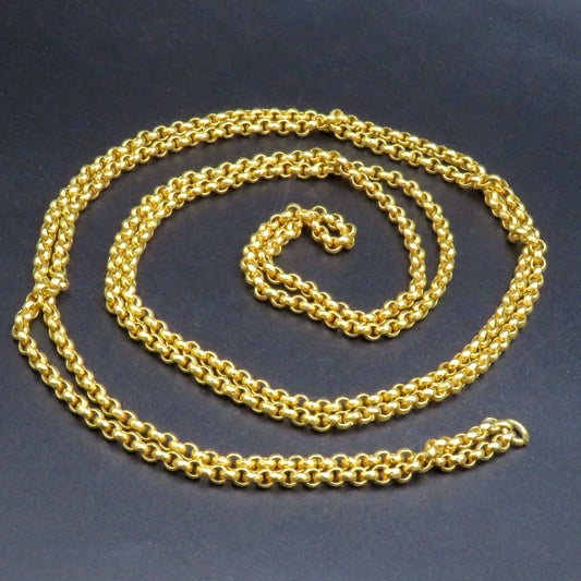 SOLD Pinchbeck Gold Filled Large 31" Rolo Chain