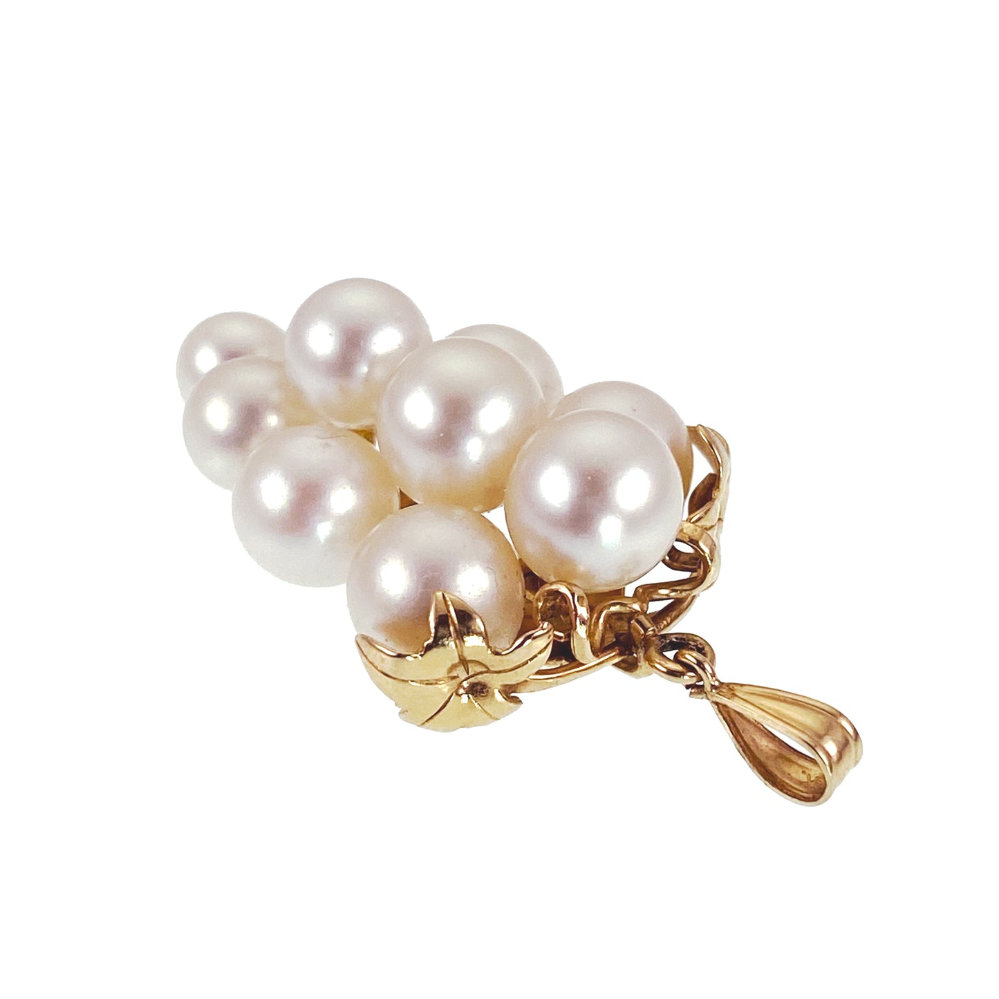 SOLD Vintage 14K & Pearl Cluster Pendant