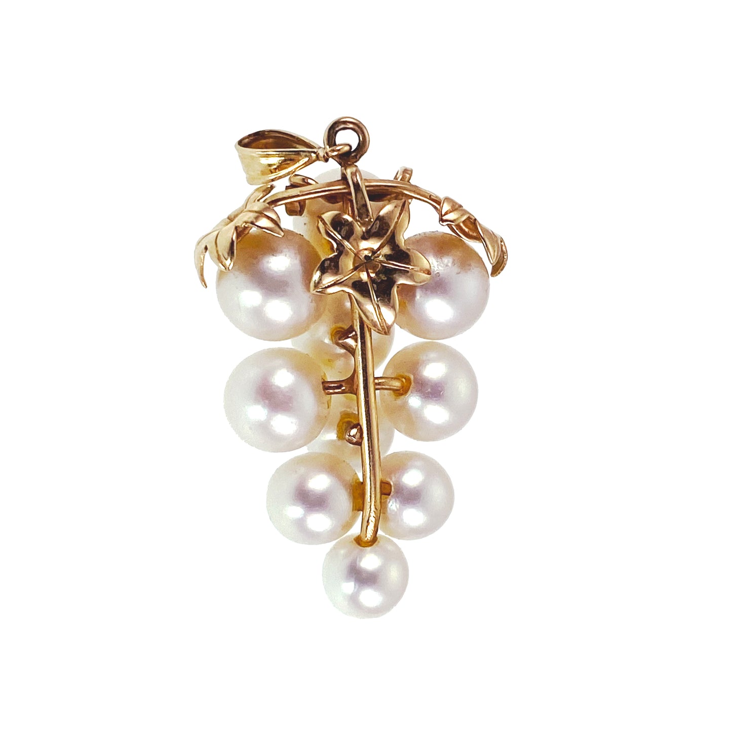 SOLD Vintage 14K & Pearl Cluster Pendant