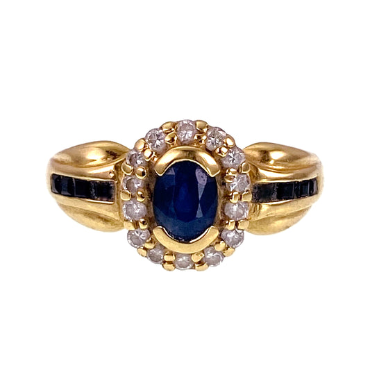 Sold 18K, Sapphire & Diamond Ring