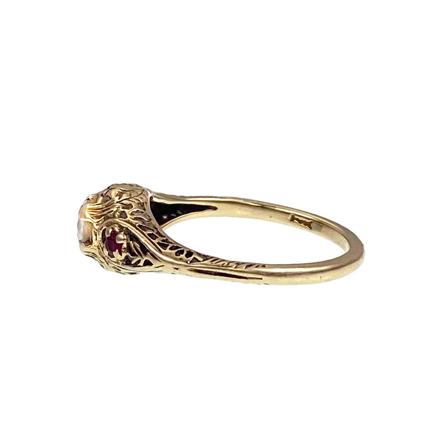 SOLD Antique 14K, Diamond & Ruby Ring