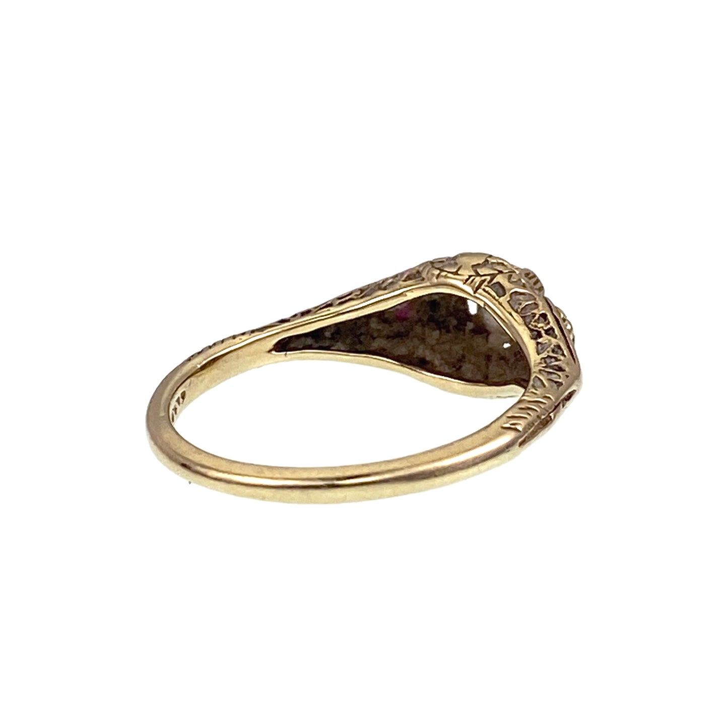 SOLD Antique 14K, Diamond & Ruby Ring
