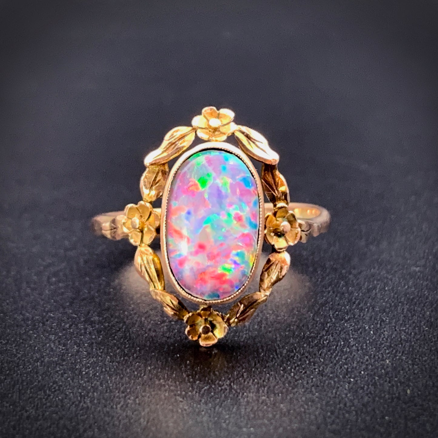 SOLD Vintage 10K & Opal Doublet Ring