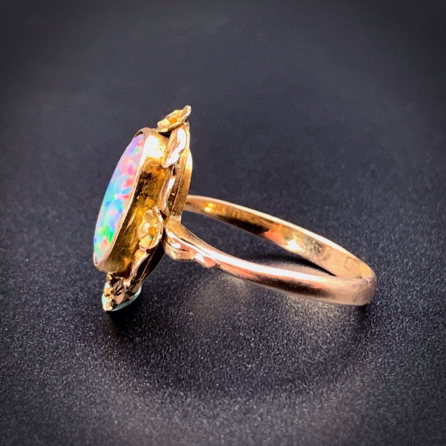 SOLD Vintage 10K & Opal Doublet Ring