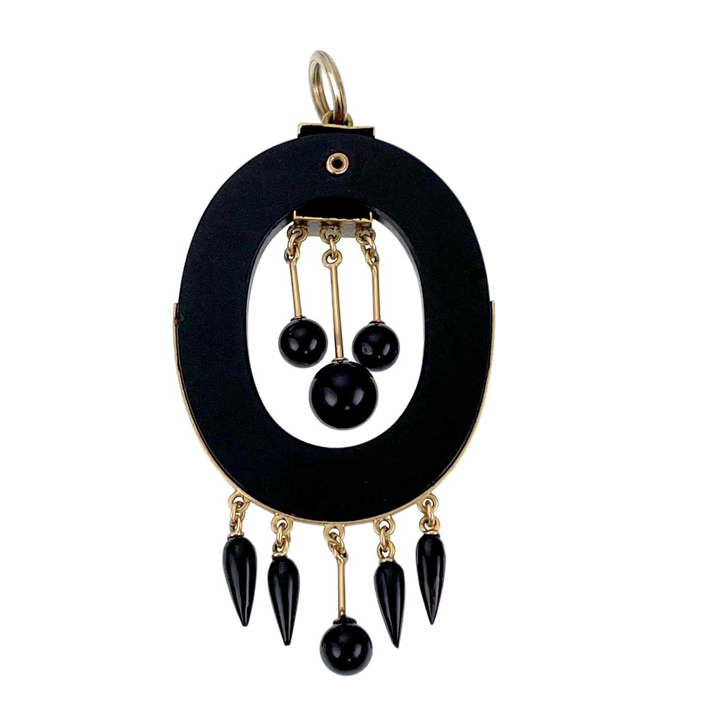 SOLD Antique Victorian 14K, Onyx & Enamel Mourning Pendant K