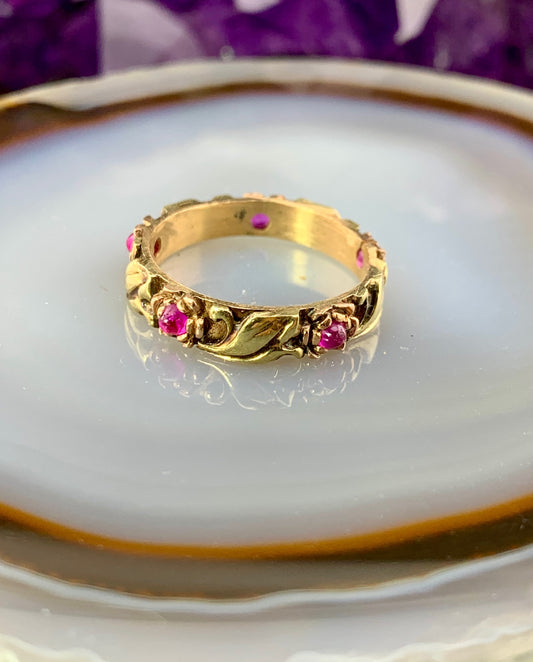 Antique 14K & Ruby Band Ring