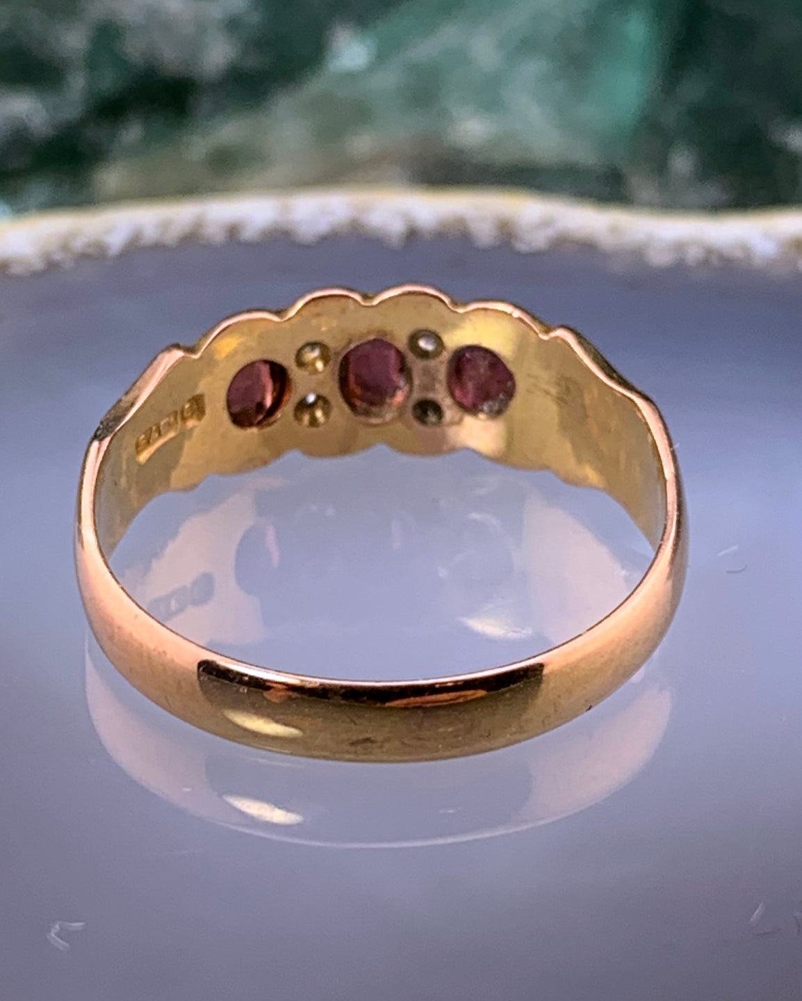 Antique Late Edwardian 9K, Tourmaline & Spinel Ring