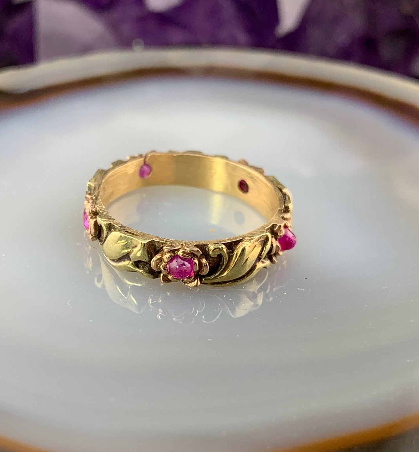 Antique 14K & Ruby Band Ring