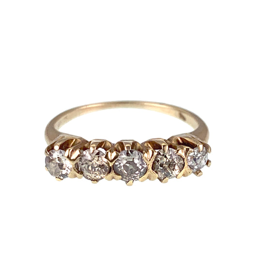 SOLD Antique Edwardian 14K & Diamond Band Ring