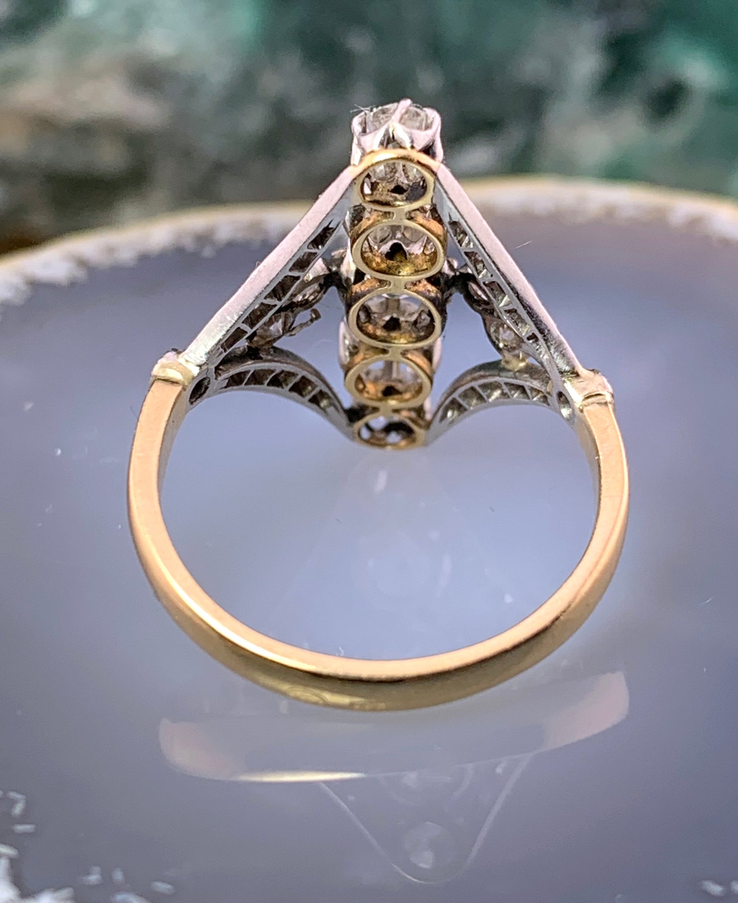 SOLD Antique Belle Epoque 18K, Platinum & Diamond Ring