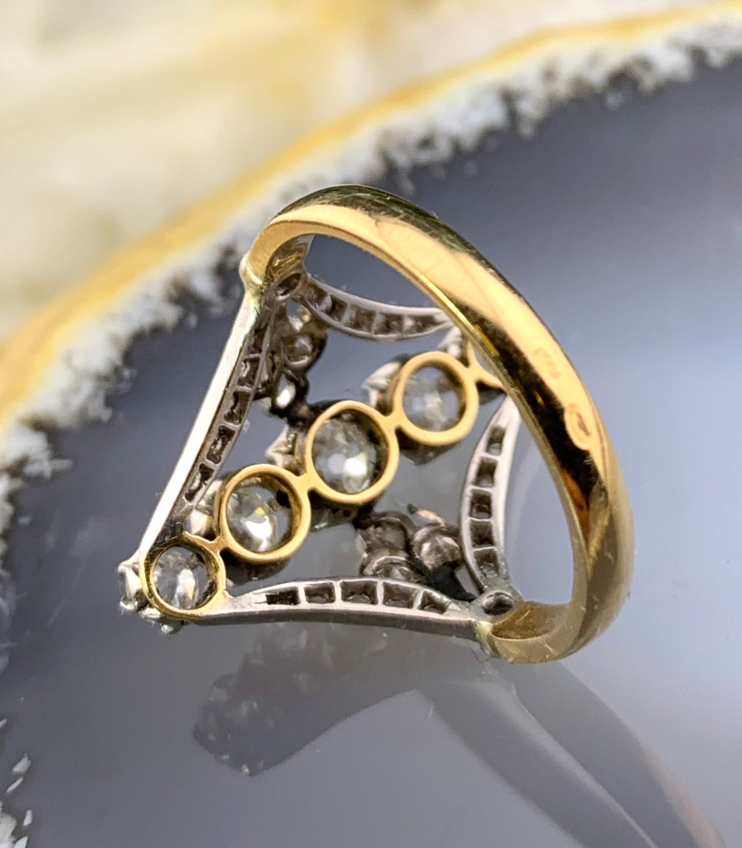 SOLD Antique Belle Epoque 18K, Platinum & Diamond Ring