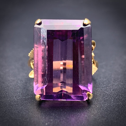 Vintage 14K & Amethyst Cocktail Ring