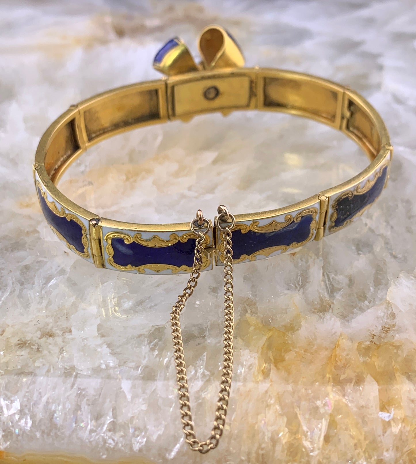 Antique 18K, Pearl & Enamel Bracelet