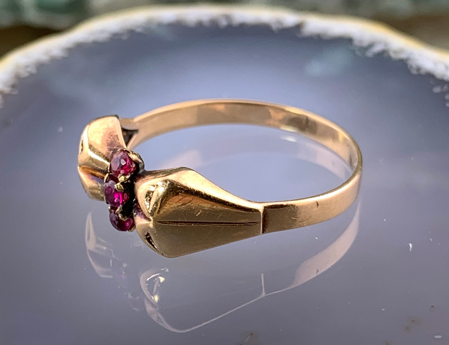 Estate 18K & Ruby Bow Ring