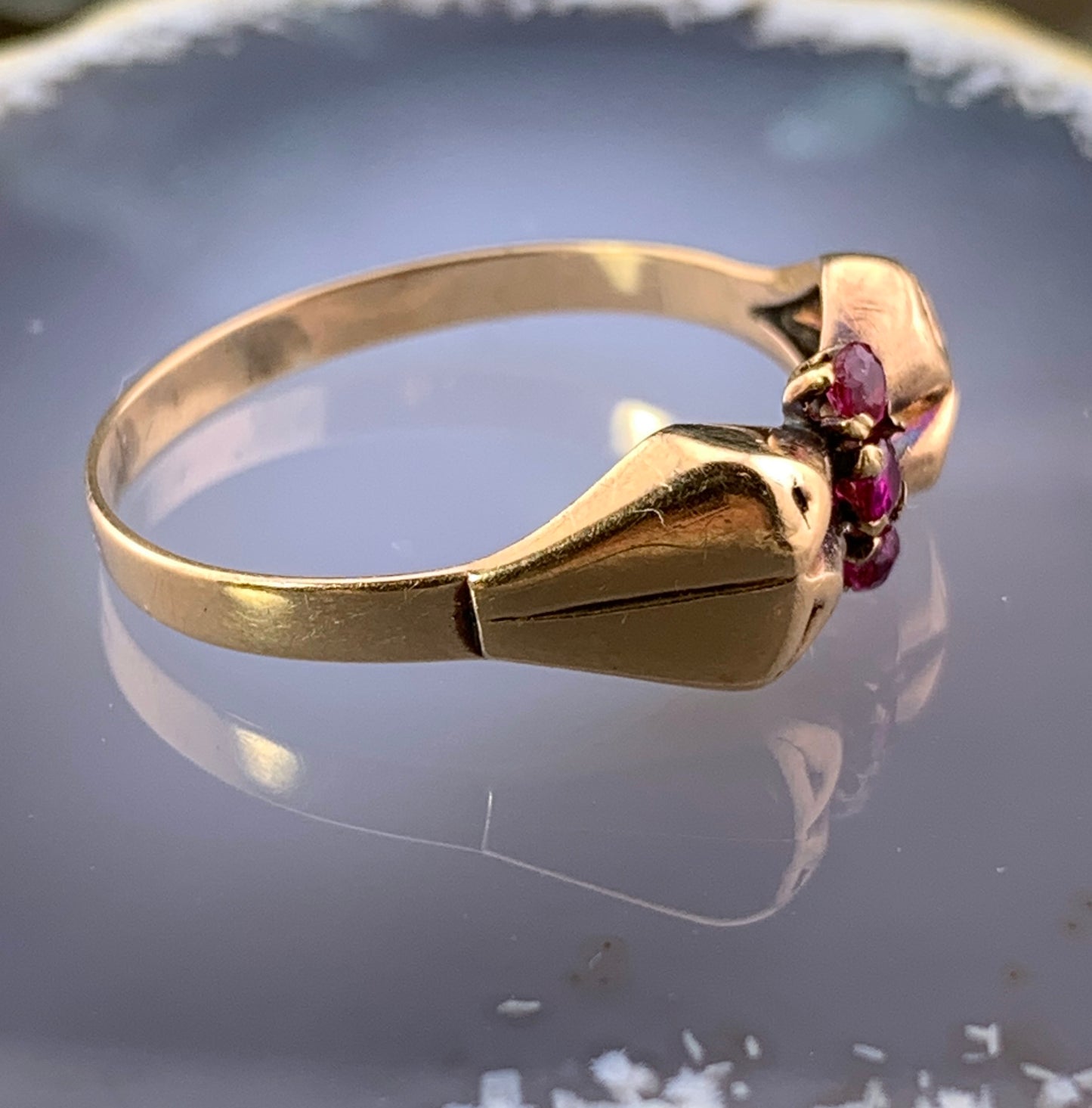 Estate 18K & Ruby Bow Ring