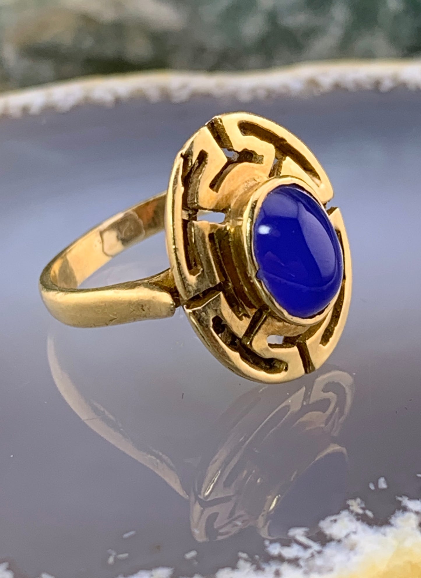 Vintage 14K & Chalcedony Ring