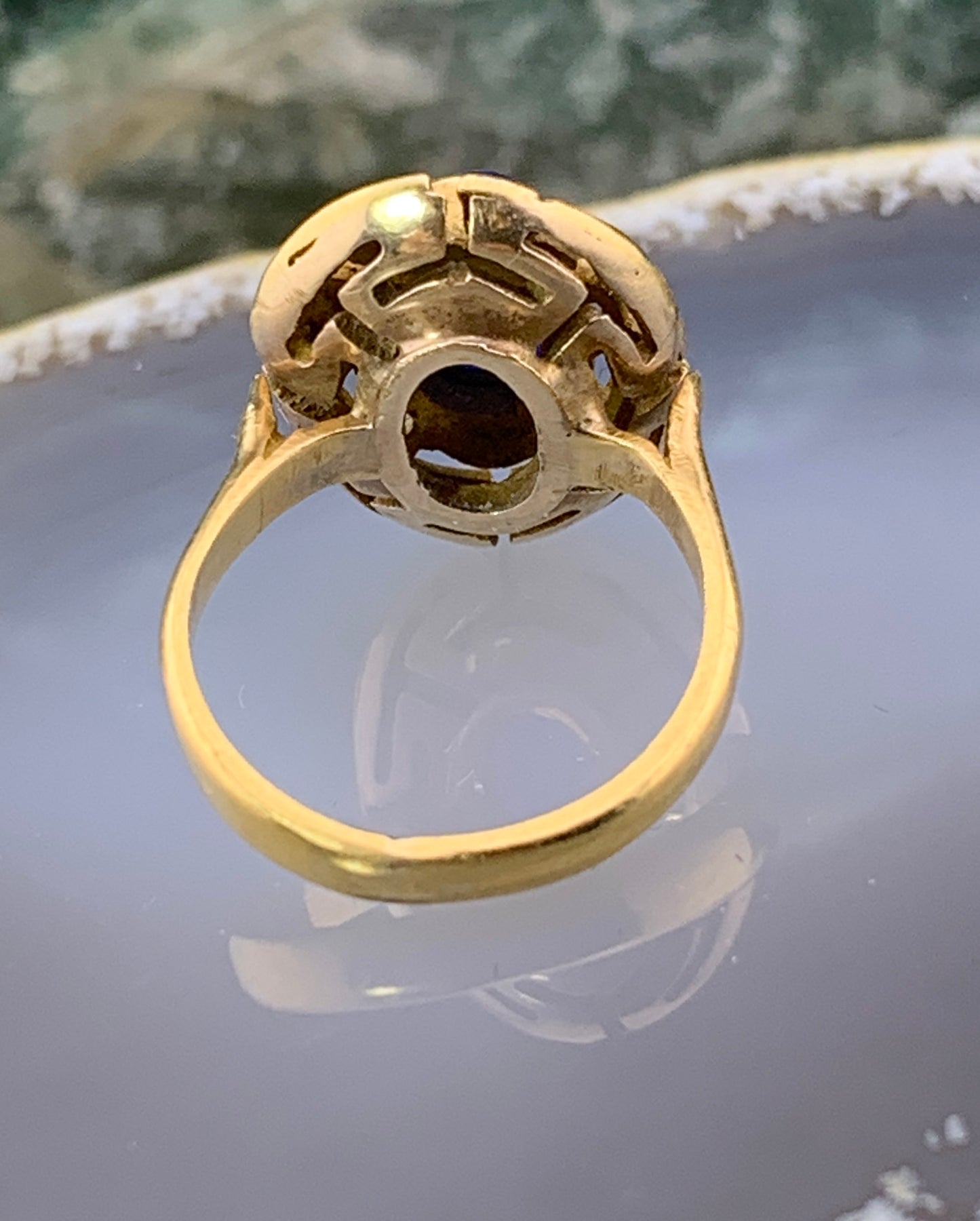 Vintage 14K & Chalcedony Ring