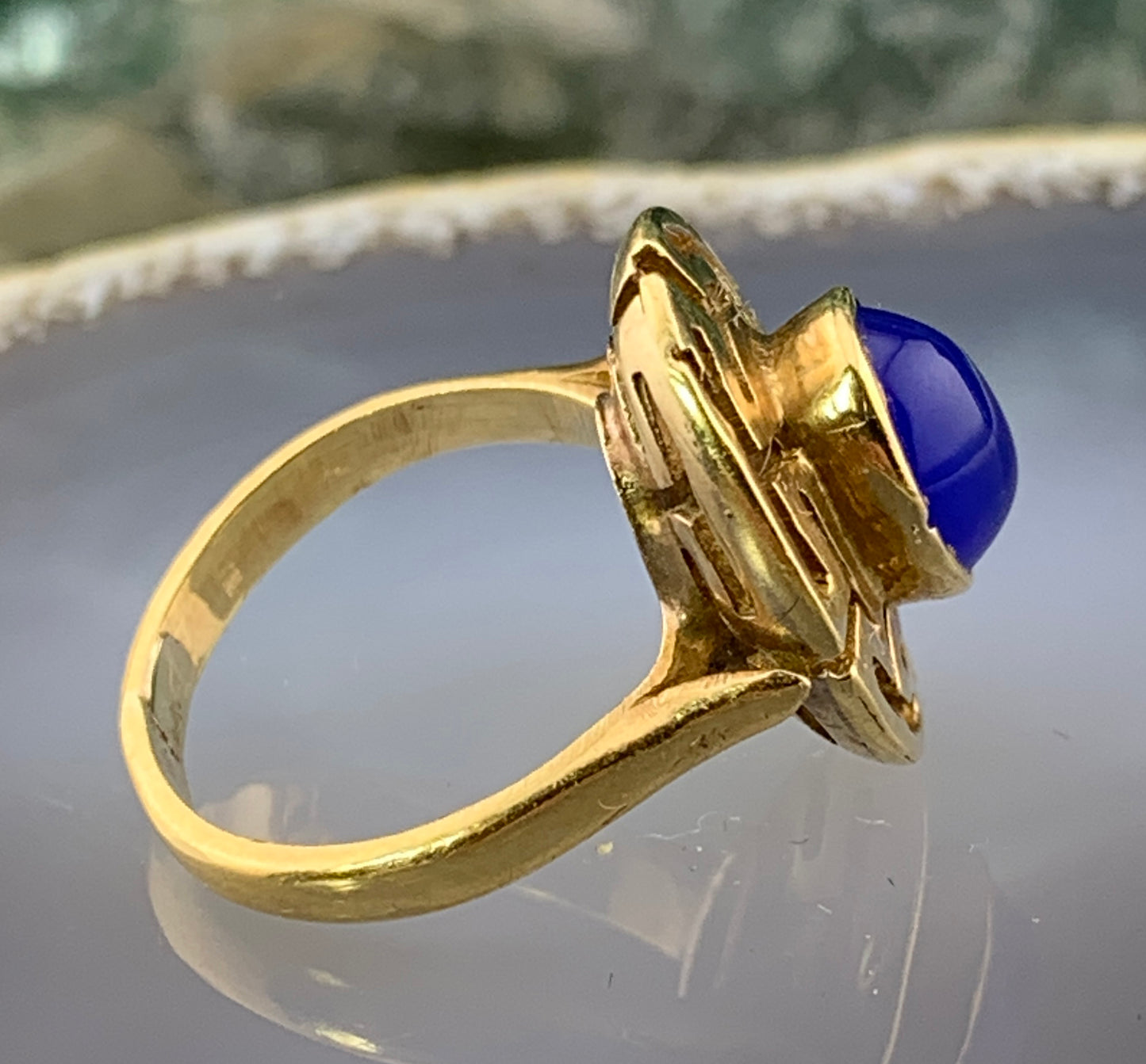Vintage 14K & Chalcedony Ring