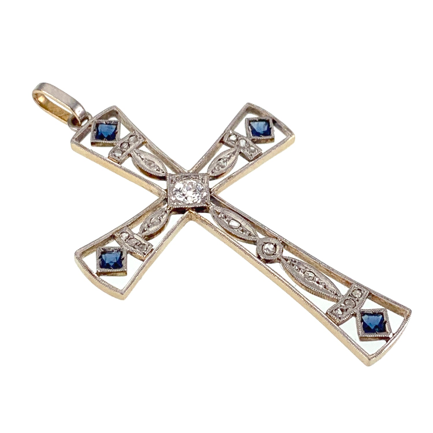 Art deco deals cross pendant