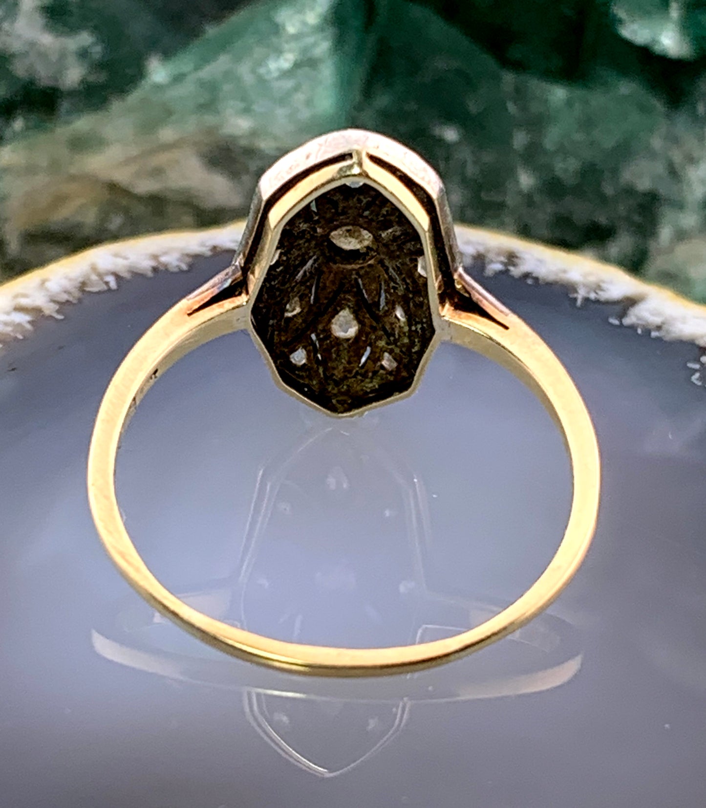 Antique Art Deco 14-15K & Diamond Ring