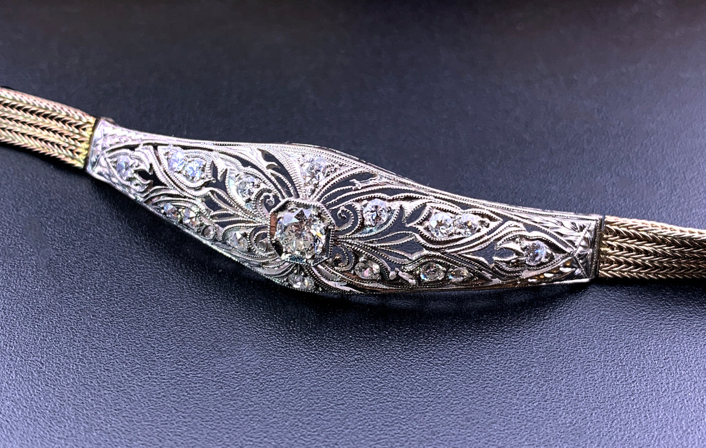 SOLD Antique Art Deco 14K & Diamond Bracelet