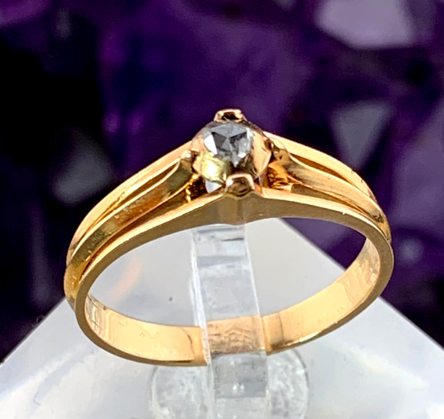 Antique French 18K & Rose Cut Diamond Ring