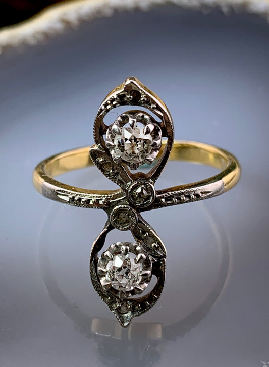 Antique Belle Epoch, 18K, Platinum & Diamond Ring